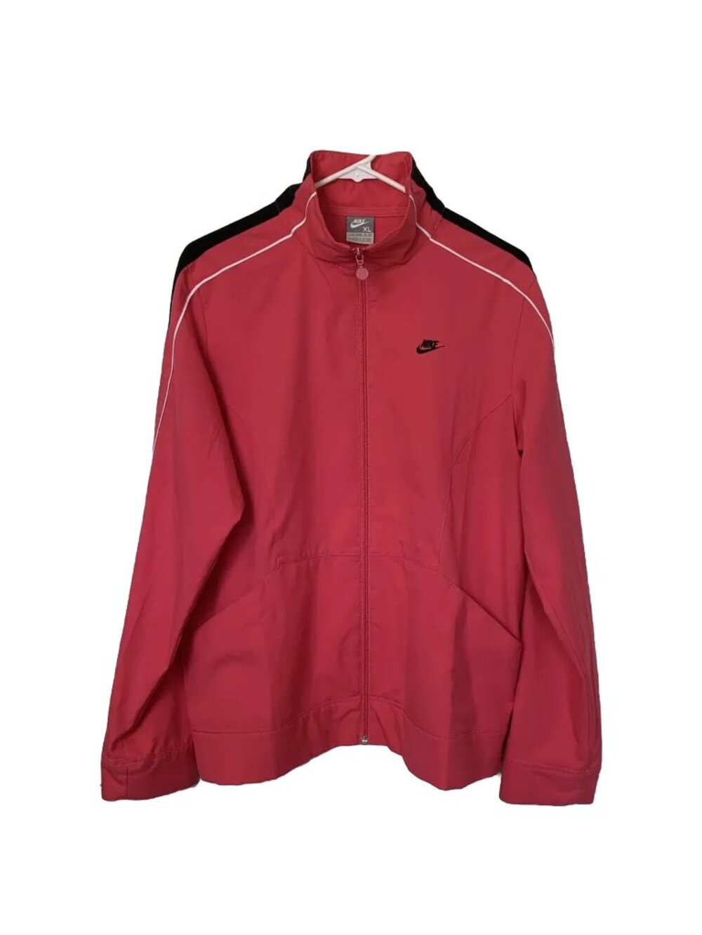 Nike Women’s XL Pink Lightweight Windbreaker Full Zip Up Mock Neck Jacket